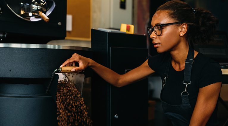 Photo of barista woman working