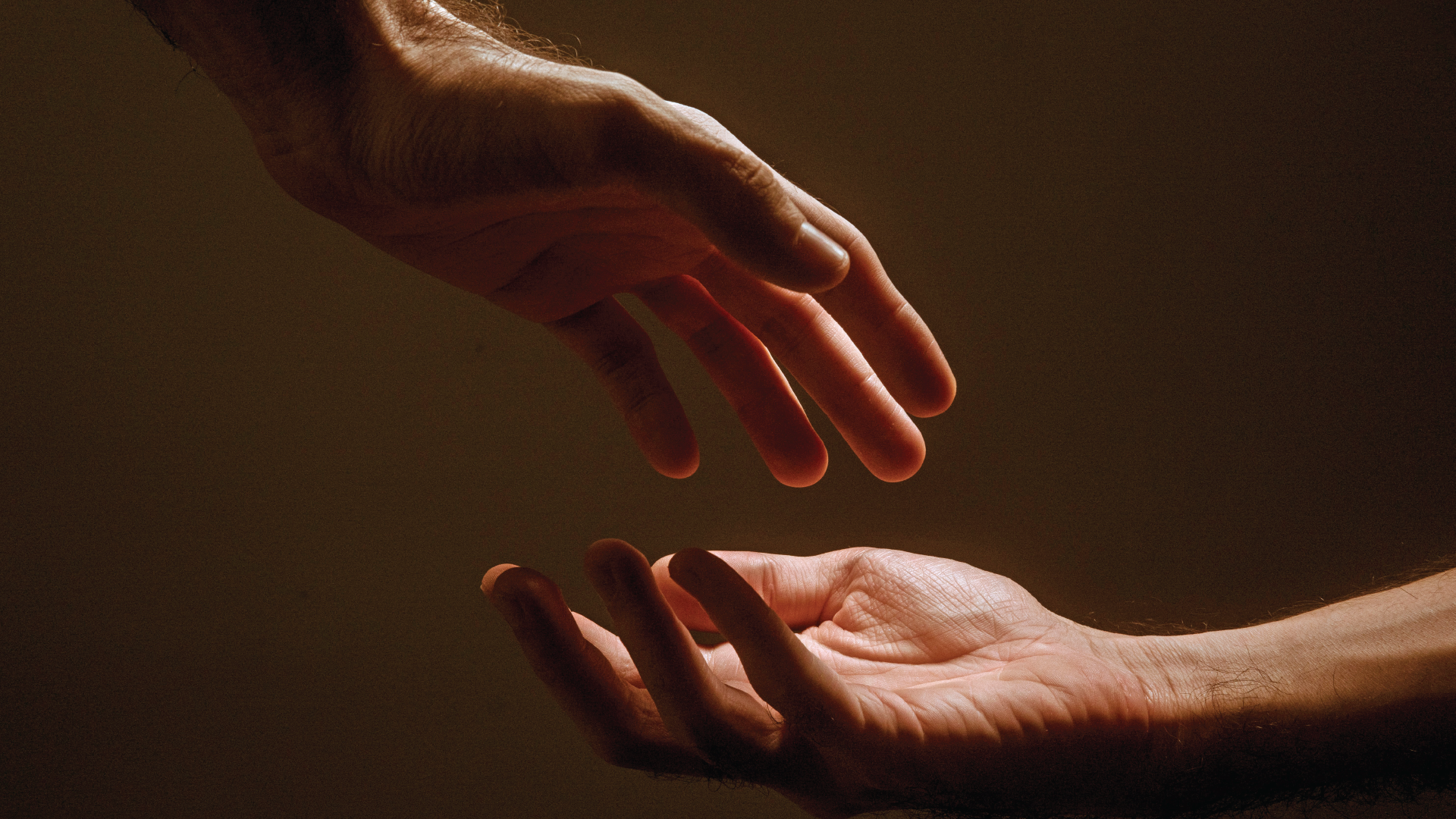 Closeup photo of people reaching out their hands to each other
