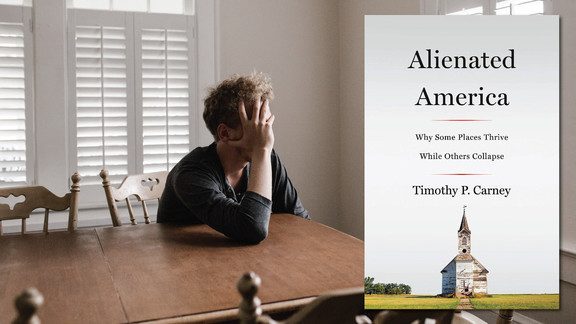 Book Cover graphic for review of Alienated America by Timothy P. Carney (Tim Carney)