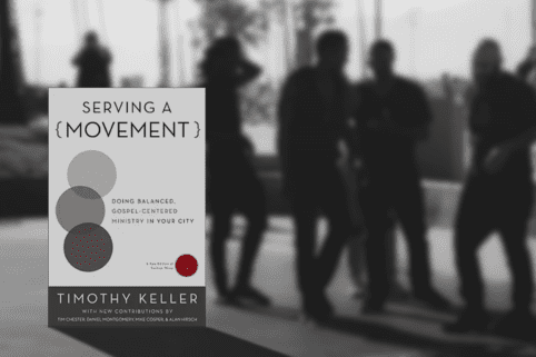 Book cover promotional graphic for True Charity review of "Serving a Movement" by Timothy Keller
