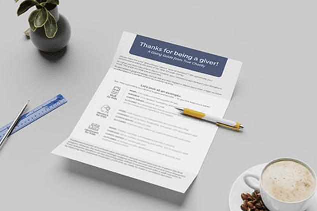 Photo of True Charity letter