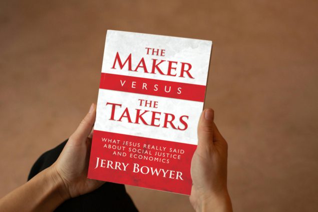 Photo of book cover for The Maker Versus The Takers by Jerry Bowyer
