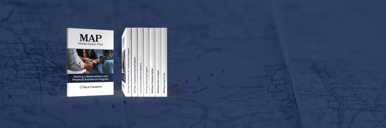 Promotional graphic for True Charity Model Action Plans (MAPs)