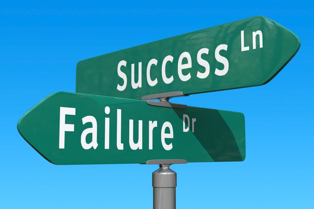 Photo of street signs for success and failure