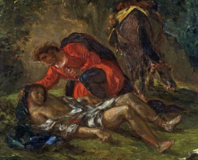Painting of The Good Samaritan by Eugene Delacroix