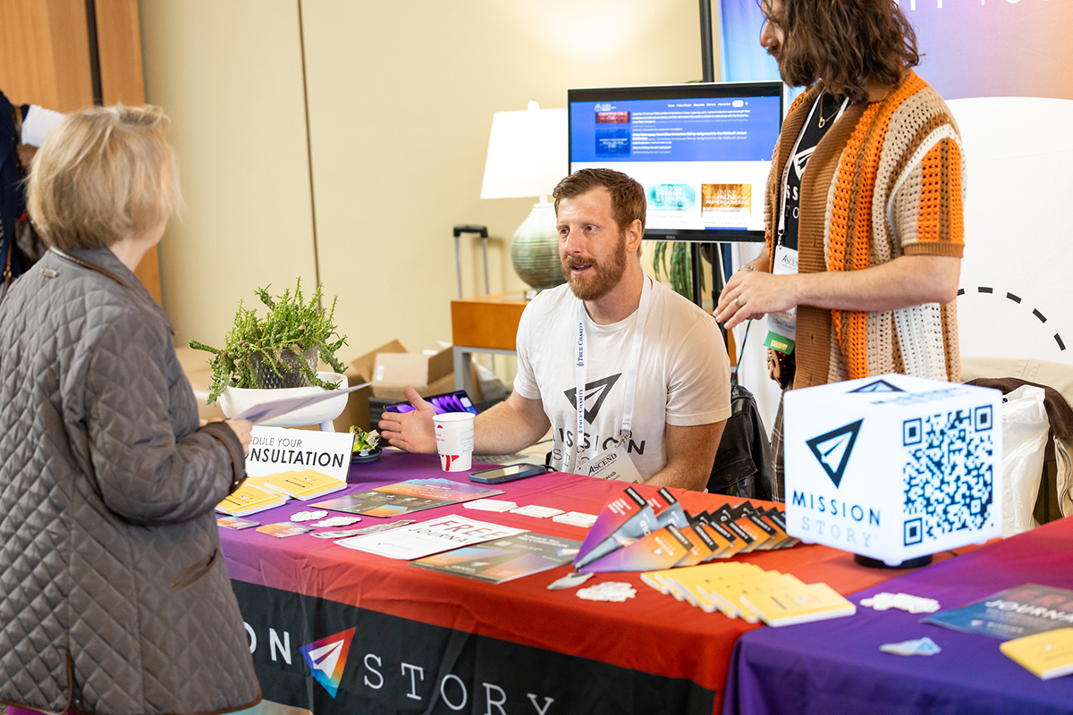 Mission Story Exhibitor booth at True Charity Summit exhibition