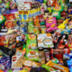 Photo of a large pile of grocery food items