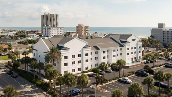 Aerial photo of Fairfield Inn and Suites in Jacksonville Beach, Florida