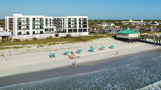 Aerial photo of SpringHill Suites in Jacksonville Beach, Florida