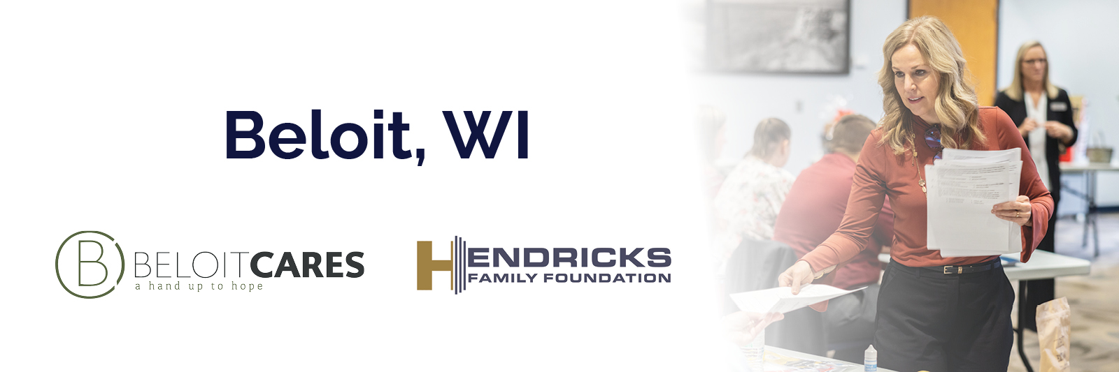 Promotional banner for True Charity Community Workshop in Beloit, WI